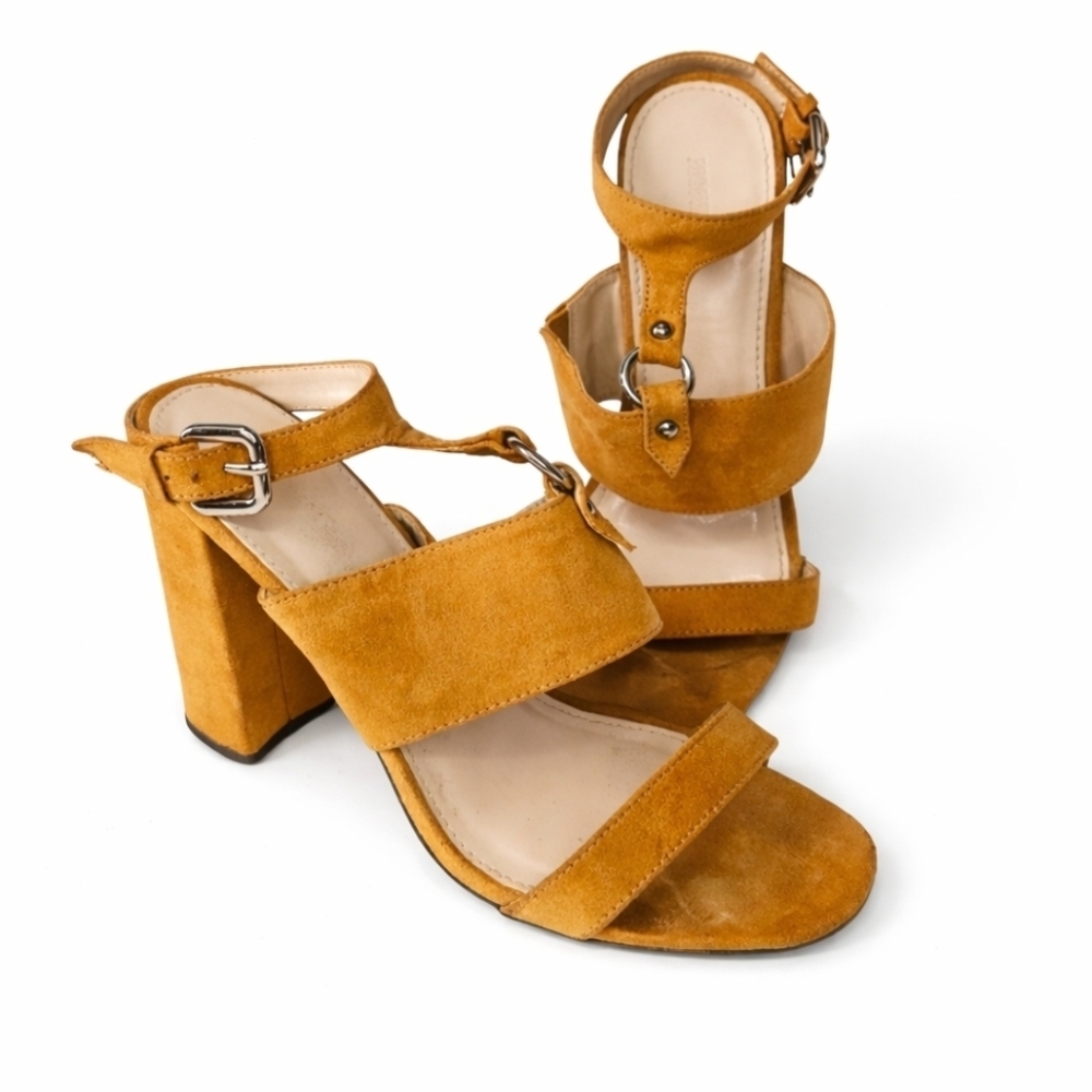 Forever 21 Tan Block Heel Sandals